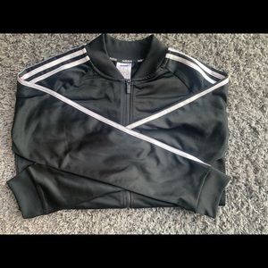 Black Adidas Zip up sweat shirt